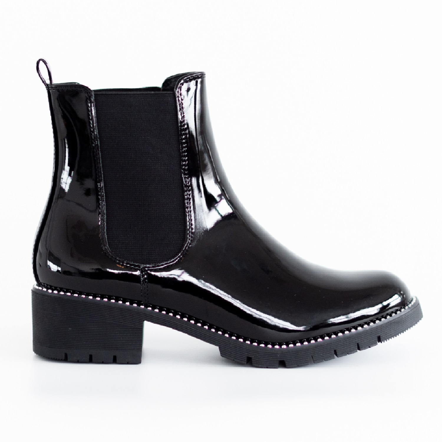 Miss Image UK Women's Slip On Chelsea Ankle Boots – Low Block Heel, Brogue Style, AU 5-10 / UK 3-8